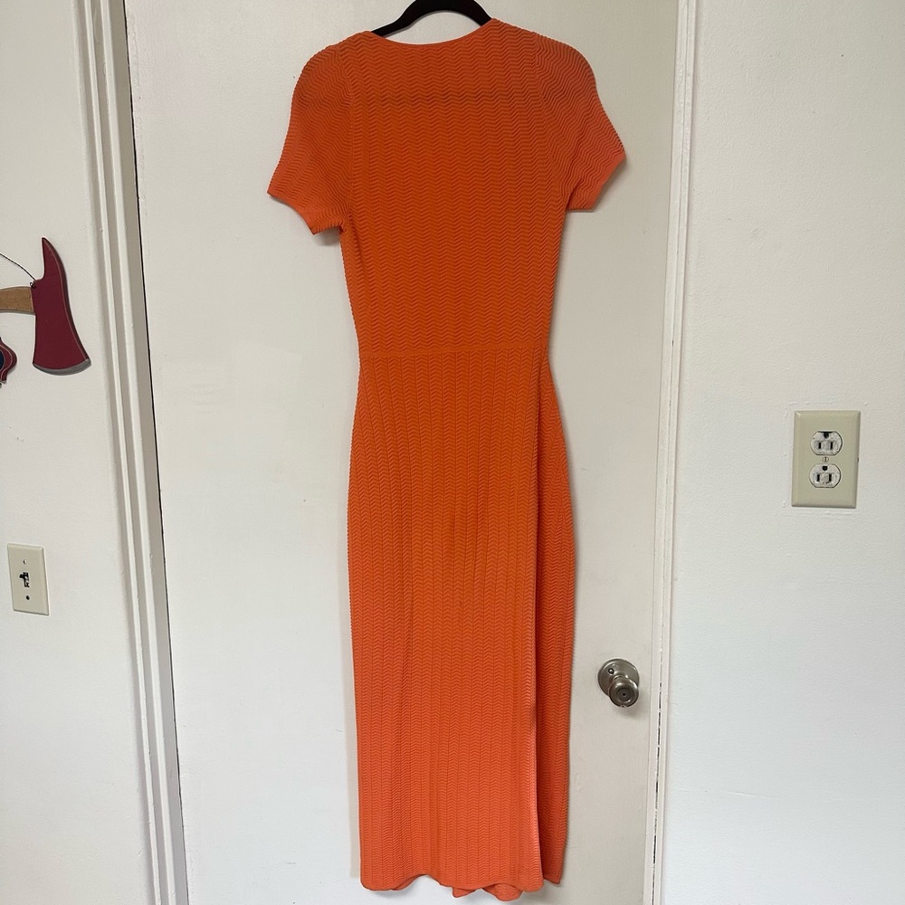 Revolve Solid & Striped Orange Flutter Sleeve Aub… - image 6